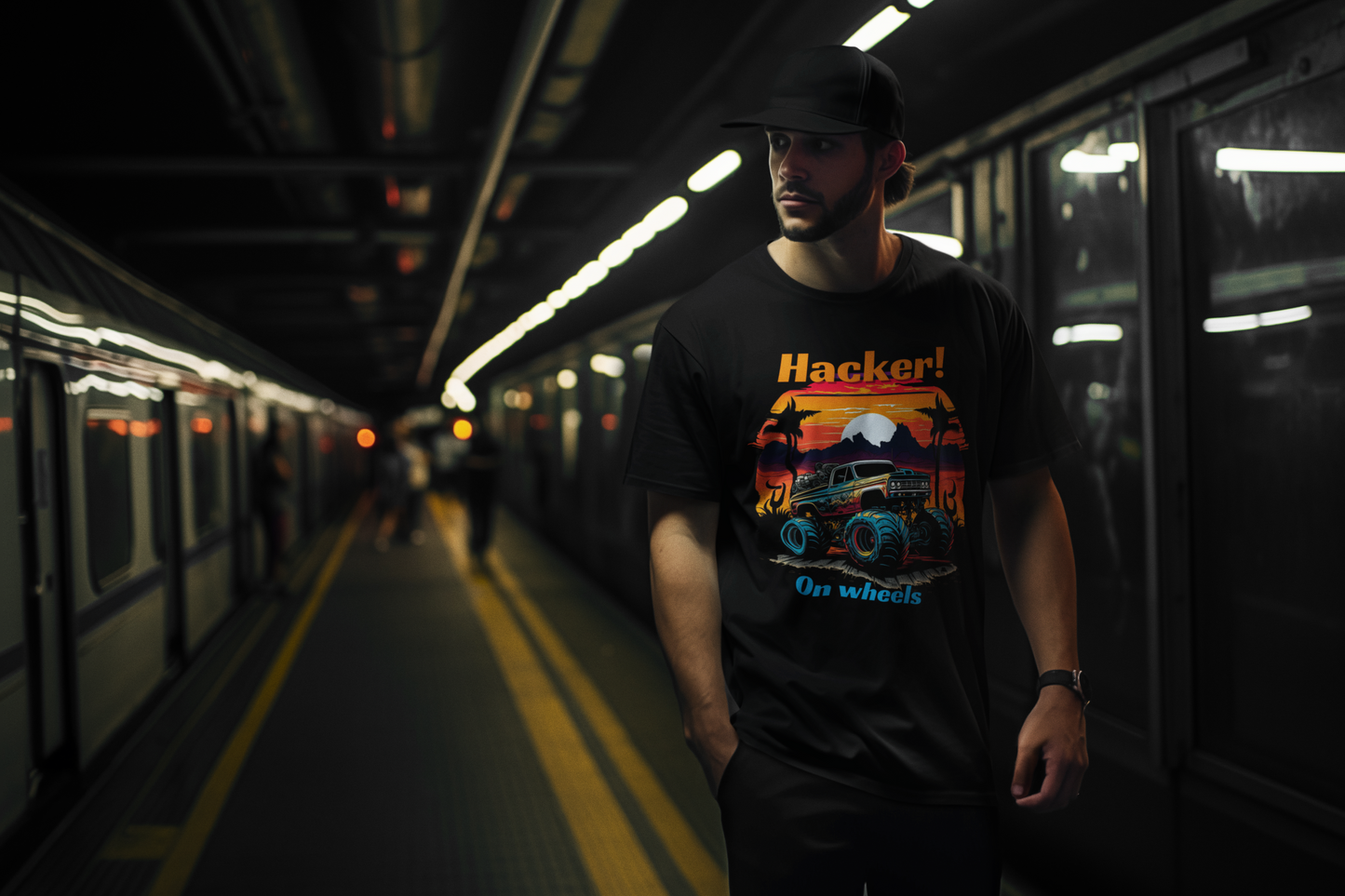 Hacker On Wheels T-Shirt For Car Lovers